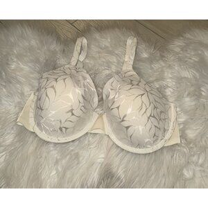 Bali 0085 Beauty Lift Back Smoothing T-Shirt Bra Lace UW Womens 34D Ivory
